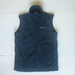 Columbia Mens Blue Soft Fleece Vest Full Zip Size Small Pockets